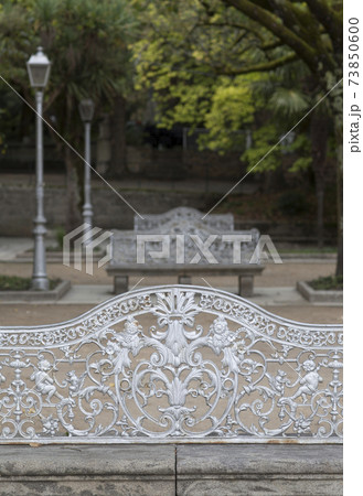 Benches in Alameda park, Santiago de Compostela, Spain 73850600