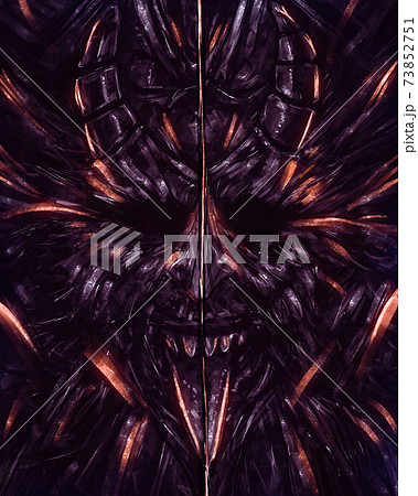 Devil head statue illustration. 73852751