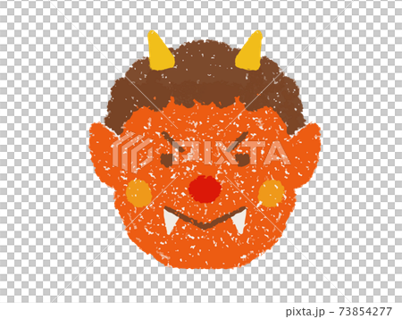 Crayon touch red demon face illustration Crayon touch red demon face illustration 73854277