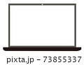 モニターが正面に見える黒色のノートパソコン 73855337