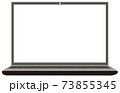 キーボードとモニターが正面に見える黒色のノートパソコン 73855345