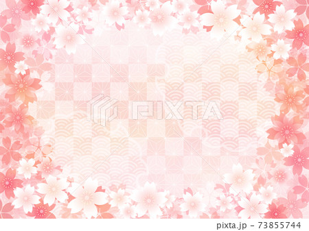 桜のフレーム背景素材 桜のフレーム背景素材 73855744