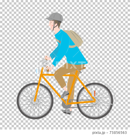 自転車に乗る男性 73856563