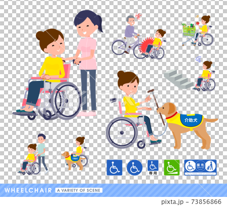 flat type Bun hair mom_wheelchair-scene 73856866