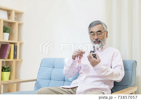 趣味を楽しむシニア男性 73857057