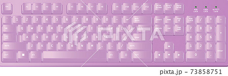 おしゃれで可愛いピンク色のゲーミングキーボードのイラスト素材