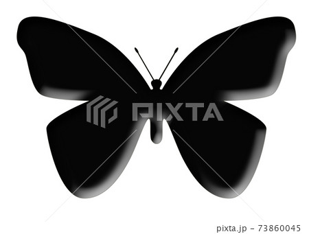 シンプル 蝶々アイコンに 黒のイラスト素材 73860045 Pixta
