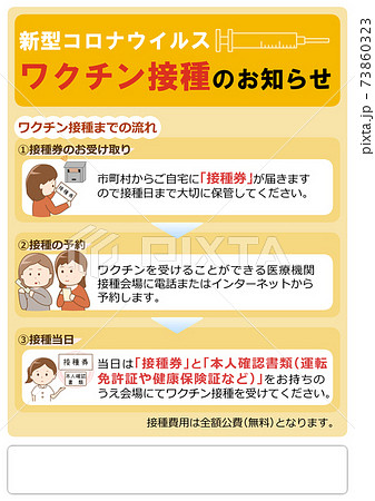 新型コロナ ワクチン接種のお知らせ のイラスト素材