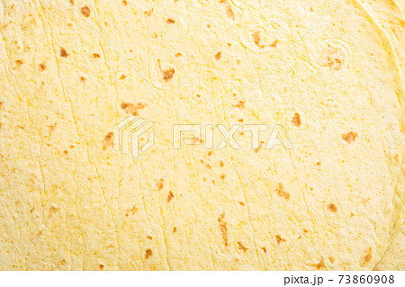 Homemade corn tortillas, on black background, top view flat lay with copy space for text 73860908