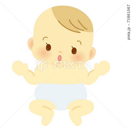 おしめ姿の赤ちゃん＿＿ベビー全身イラスト112 73861067