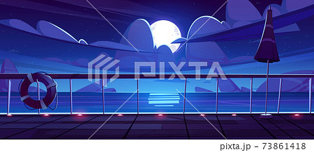 Night seascape view from cruise ship deck 73861418