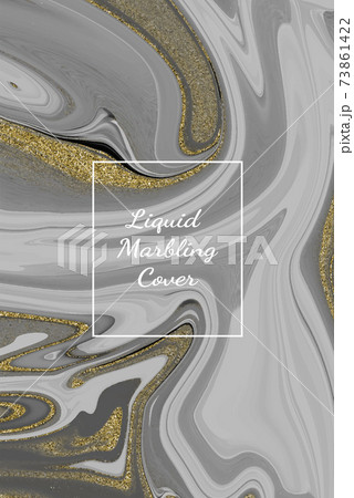Liquid sparkle Gold Lines Paint Marbling Abstract background Vector 73861422