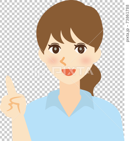 A smiling woman with white pupils A smiling woman with white pupils 73861788