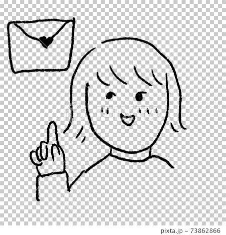 Woman pointing at a letter - Stock Illustration [73862866] - PIXTA