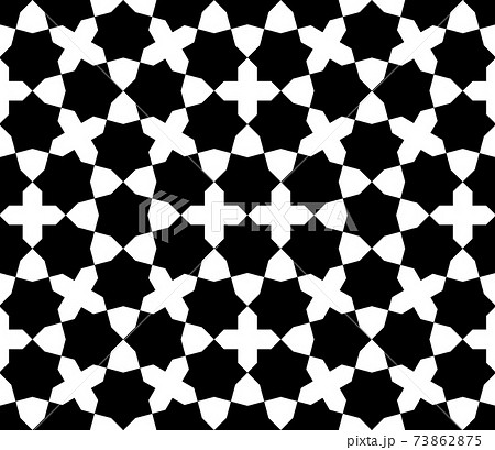 Seamless geometric ornament based on traditional islamic art. Black and white. Seamless geometric ornament based on traditional islamic art. Black and white. 73862875