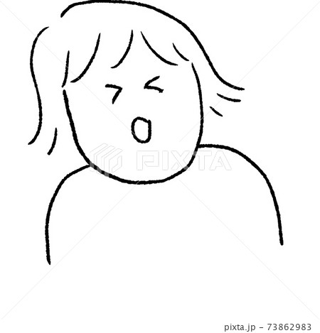 目を閉じる人のイラスト素材