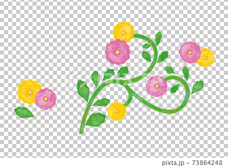 ピンクと黄色の花 73864248