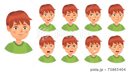 Boy emotions set, happy cry and angry 73865404