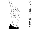 指差しするビジネスマンの手 1 (モノクロ) 73865576