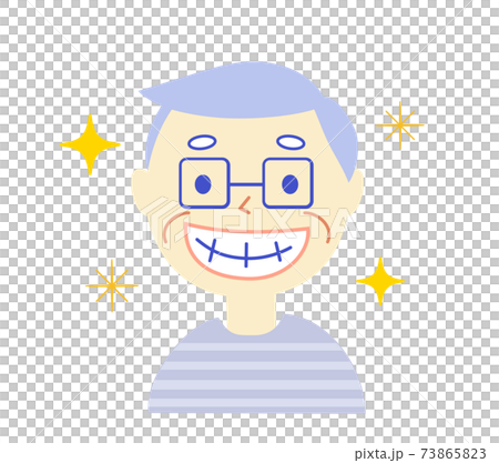 高齢者ときれいな歯並び :歯科イラスト 73865823