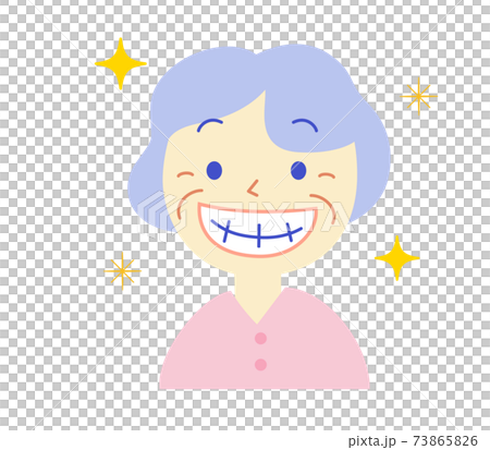 Elderly and clean dentition: dental illustration 73865826