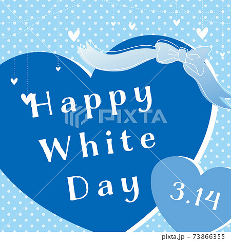 Whiteday ホワイトデー ハート バナー Pop 正方形のイラスト素材