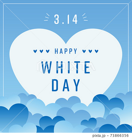 Whiteday ホワイトデー ハート バナー Pop 正方形のイラスト素材