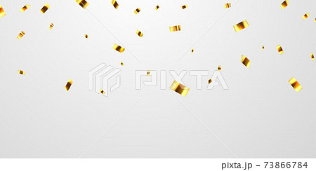 Celebration background template with confetti gold ribbons. luxury greeting rich card. 73866784