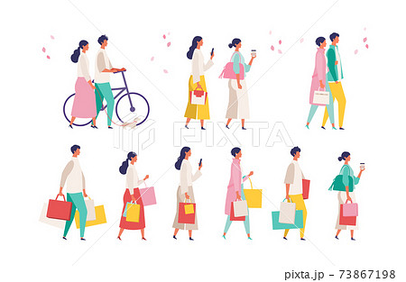 春のファッションの人々イラスト 春のファッションの人々イラスト 73867198