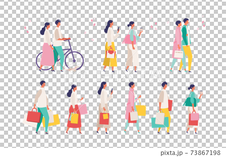 春のファッションの人々イラスト 春のファッションの人々イラスト 73867198
