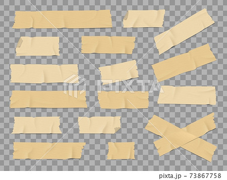 Adhesive or duct tape crumpled stripes mockups set 73867758