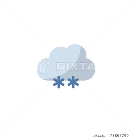 Snow and cloud. Flat icon. Isolated weather vector illustration 73867790