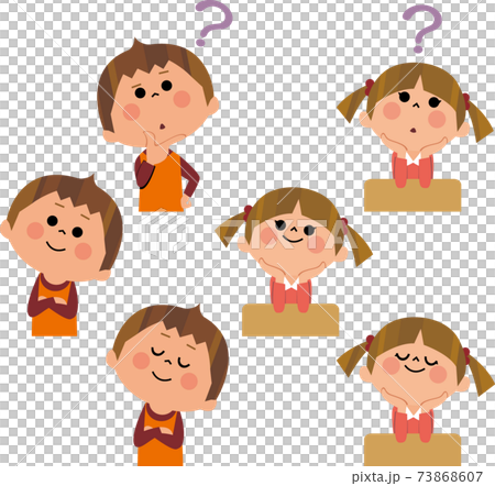 考える小学生 73868607