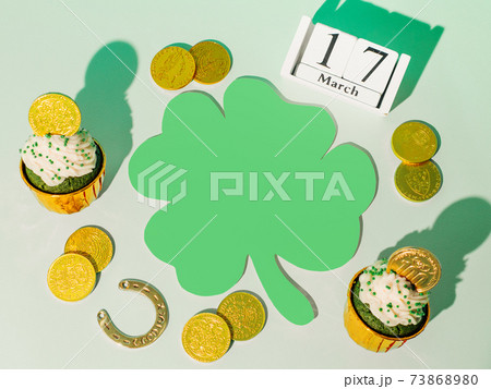 Saint Patricks day concept, copy space, flat lay 73868980