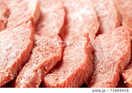 焼肉用牛肉盛り合わせ。三角バラとミスジ。 73869458