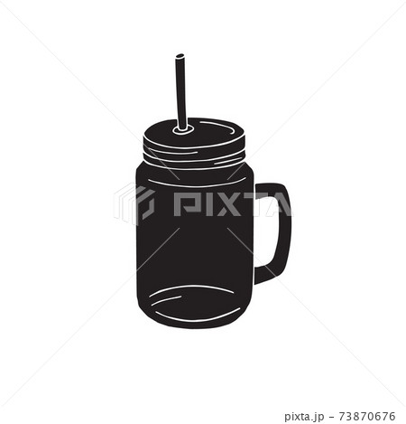 Vector black hand drawn doodle smoothie jar cup - Stock Illustration  [73870676] - PIXTA