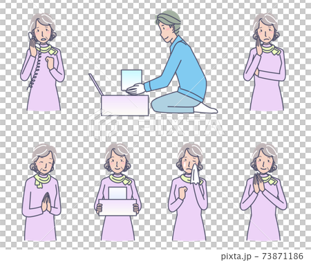 Various senior women requesting the arrangement of relics Various senior women requesting the arrangement of relics 73871186