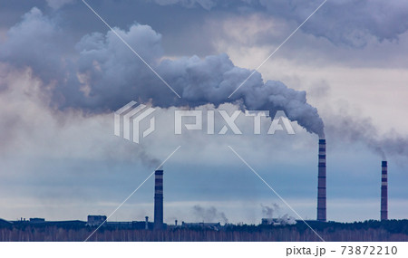Smoke from the chimneys at the factory Smoke from the chimneys at the factory 73872210