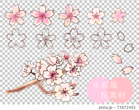 Handwritten cherry blossom set Handwritten cherry blossom set 73872483