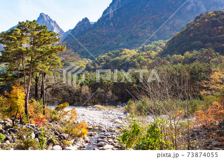 river in mountains in Seoraksan National Park river in mountains in Seoraksan National Park 73874055