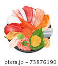 手描き風の海鮮丼 73876190