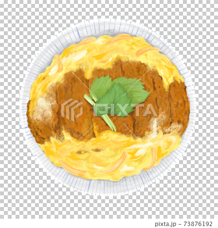 手描き風のカツ丼のイラスト素材