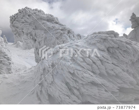 冬の八甲田山のスノーモンスター 73877974