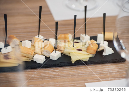cheese plate at wine tasting cheese plate at wine tasting 73880246