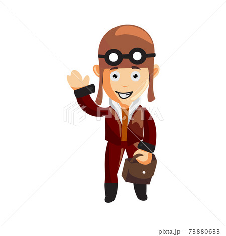 pilot Bring Bag character illustration use helmet headphones and glasses pilot Bring Bag character illustration use helmet headphones and glasses 73880633