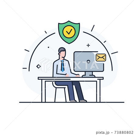 Businessman working remotely, isolation 73880802