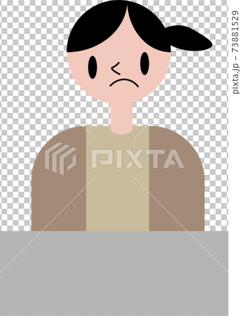 A woman in office casual who works alone while making a difficult face to the computer A woman in office casual who works alone while making a difficult face to the computer 73881529