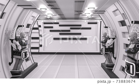 Artificial intelligence. Cybernetic laboratory with multiple cyber. 3d rendering, 3d illustration. Artificial intelligence. Cybernetic laboratory with multiple cyber. 3d rendering, 3d illustration. 73883674