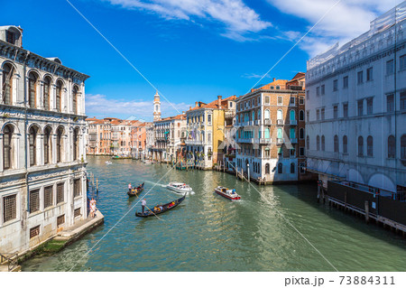 Gondola on Canal Grande in Venice 73884311