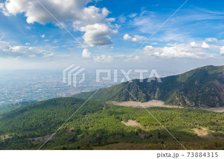 Mountain landscape next to Vesuvius volcano 73884315